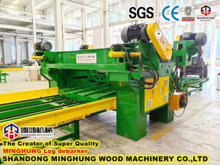 China Wood Log Bark Rounding Debarker Machine mit Abfallzerkleinerer