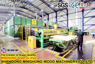 Chinesische Sperrholzgeflecht-Drahtwalzen-Furnier-Trocknungsmaschinenlinie